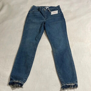 Good American Women's good waist crop blue jeans size 10/30